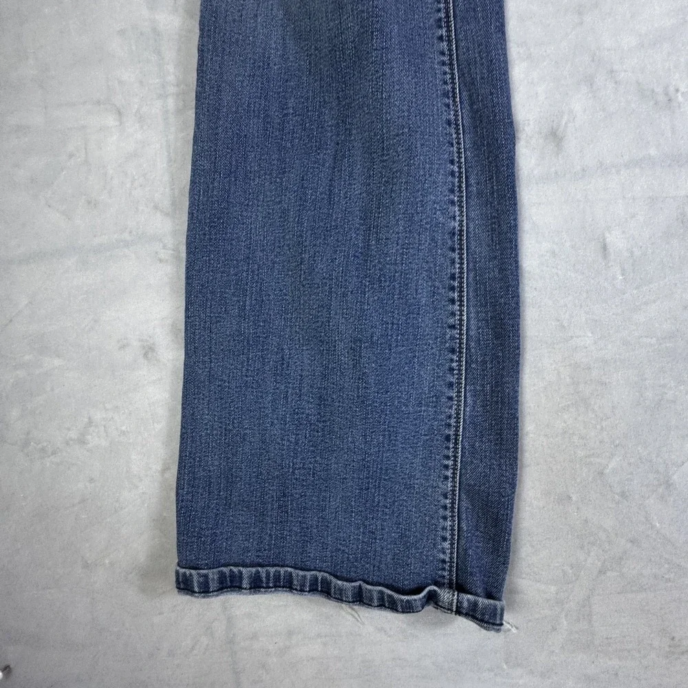 White House Black Market Womens Blanc Bootleg Jeans Blue Denim Embroidered 10R